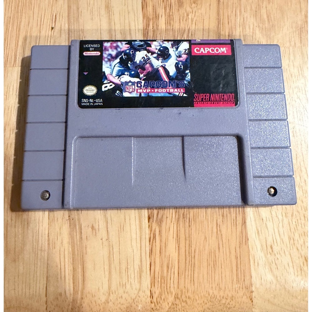 Capcom's MVP Football Super Nintendo SNES Game Cartridge Authentic-TESTED